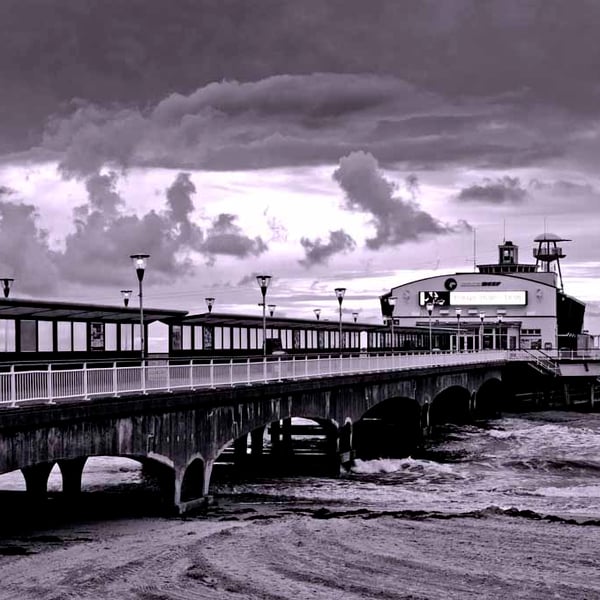 Bournemouth Pier And Beach Dorset England Photograph Print