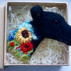 Needle Felted Greyhound Whippet Hound Brooch