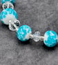 white and turquoise spotted lampwork glass beaded necklace - Image 5