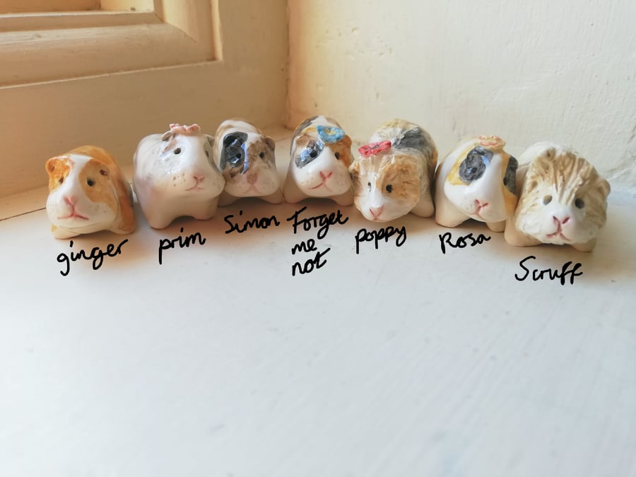 Handmade ceramic guinea pig figure ONLY 1 LEFT for pocket pet lover