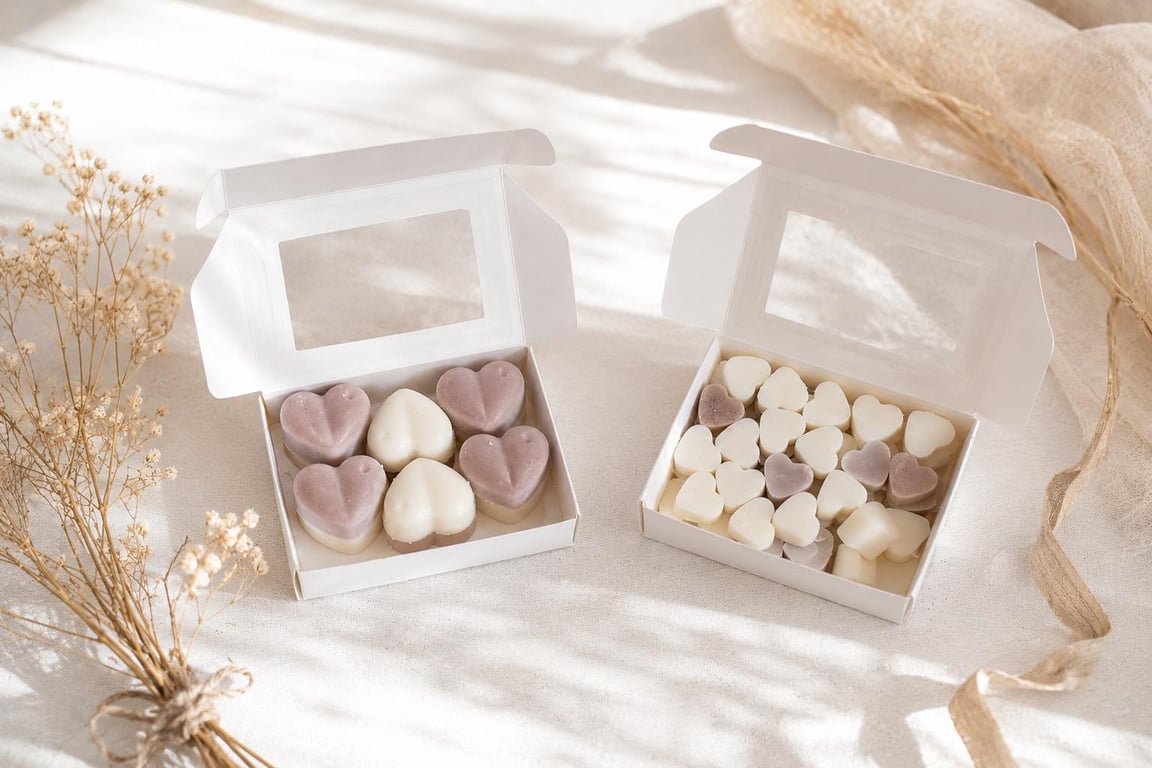Coco & Sandalwood Highly Scented Heart Wax Melts, Vegan, Uk Made