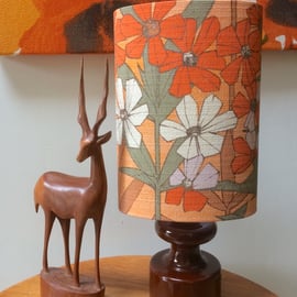 Bold Floral Orange 60s 70s HEDGEROW Jonelle vintage fabric Lampshade 