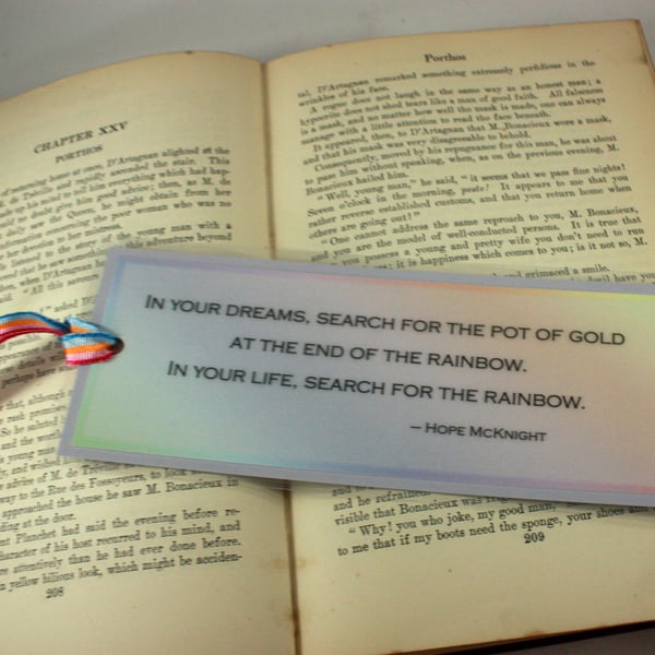 Inspirational quote bookmark