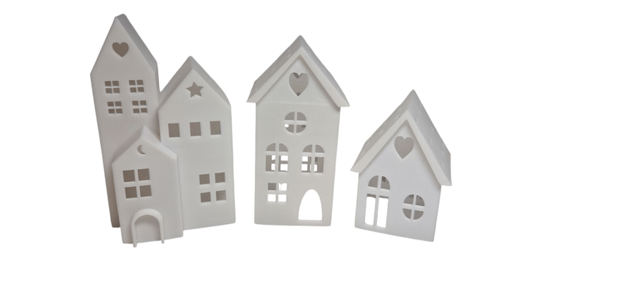 Three set of resin houses 