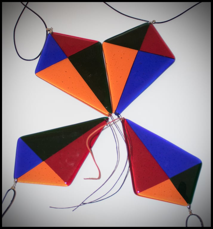 Multi-Coloured Fused Glass Kite - 9053