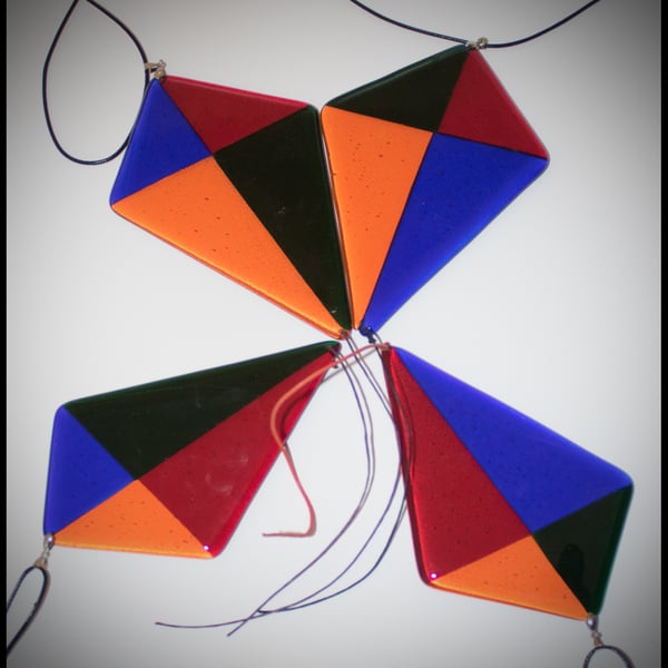 Multi-Coloured Fused Glass Kite - 9053