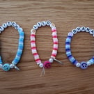 Lilo, Stitch, Ohana - 3 x Handcrafted Polymer Clay Elasticated Bracelets