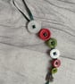 Set of Three Festive Button Dangle Christmas Tree Decorations - Image 6