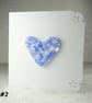 Handcrafted blue speckled heart fused glass blank card (2)