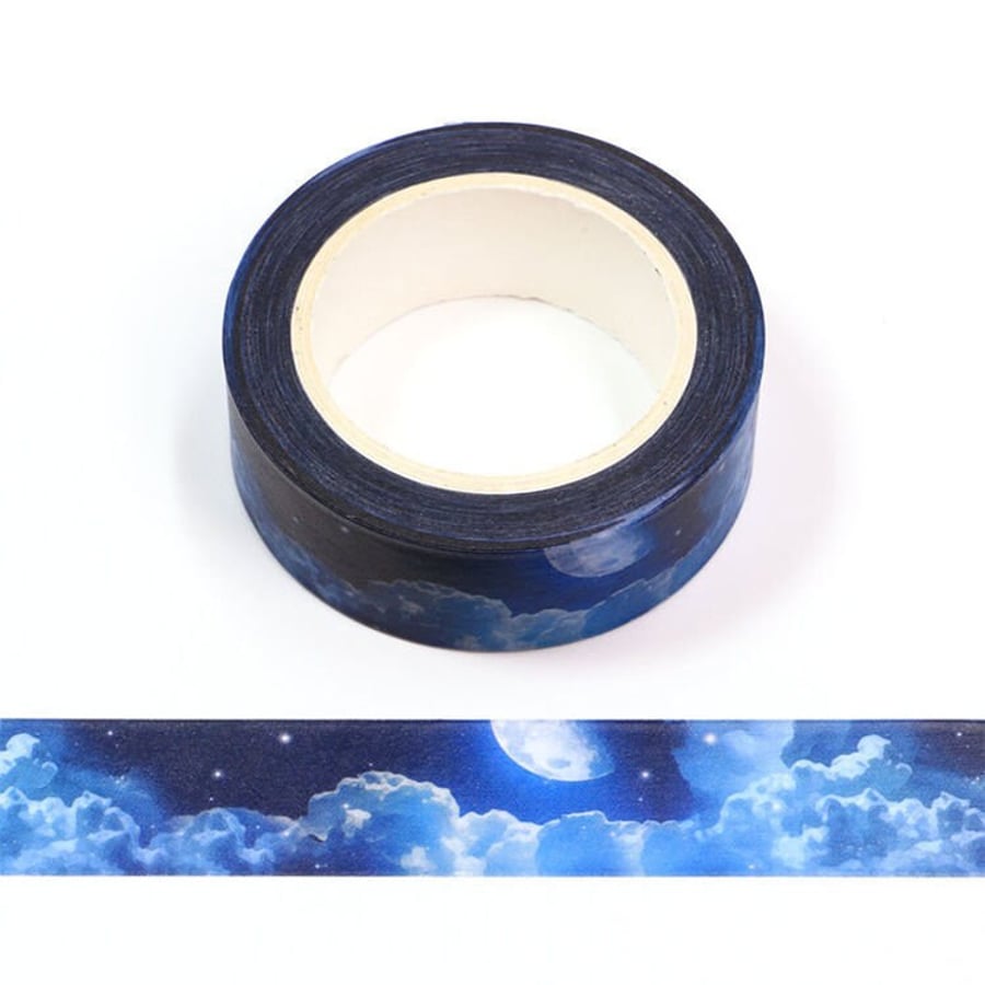 Dreamy Night Sky Washi Tape Decorative Masking Tape 15mm x 10 Meters Eco Friendl