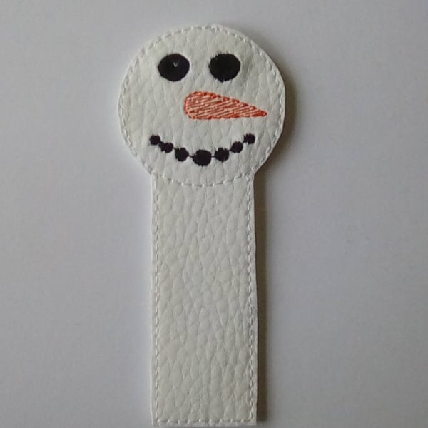 663. Dot mouth snowman bookmark.