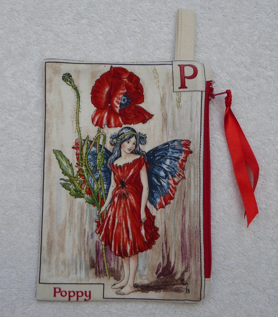 Flower Fairy Print Pixie Purse. P. Poppy.  Flower Alphabet Fairy