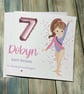 Personalised Gymnast Birthday Card For Her Happy Birthday Daughter Niece etc