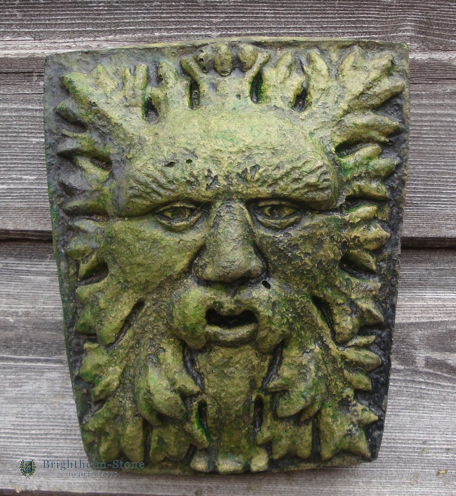 Frosty Green Man Plaque plus Free Pocket Green Man