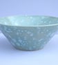 Salad, fruit bowl with a celadon green, crystal glaze.