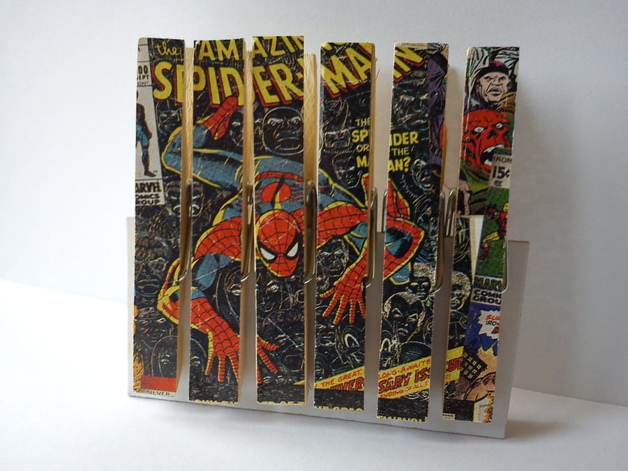 The Amazing Spider Man Comic Book Peg Magnets Magnetic Fridge Geek Gift
