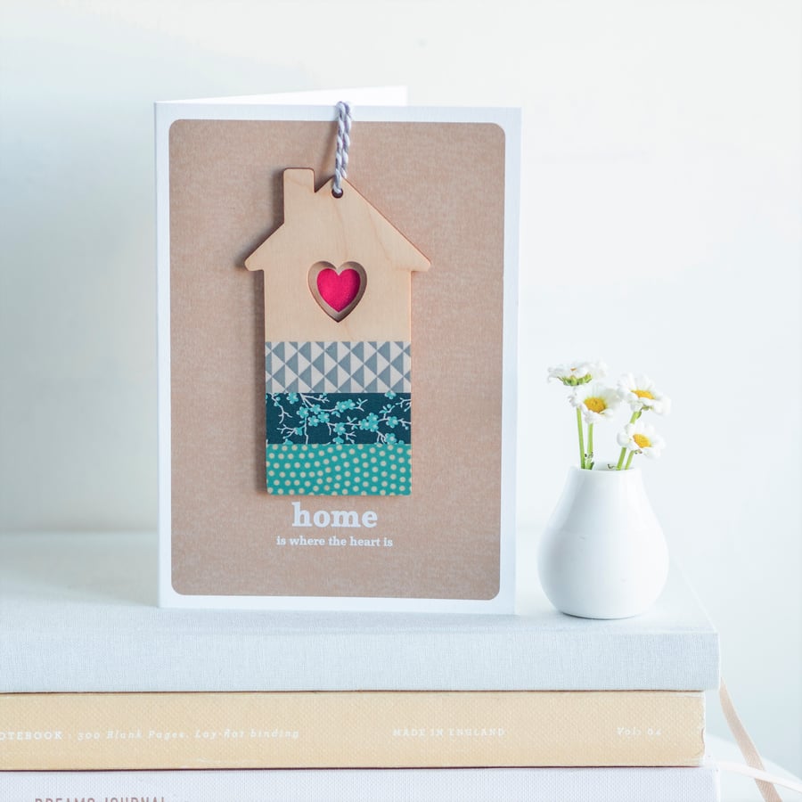 New Home Card - Luxury handmade Card, Keepsake Card, Home is where the heart is,