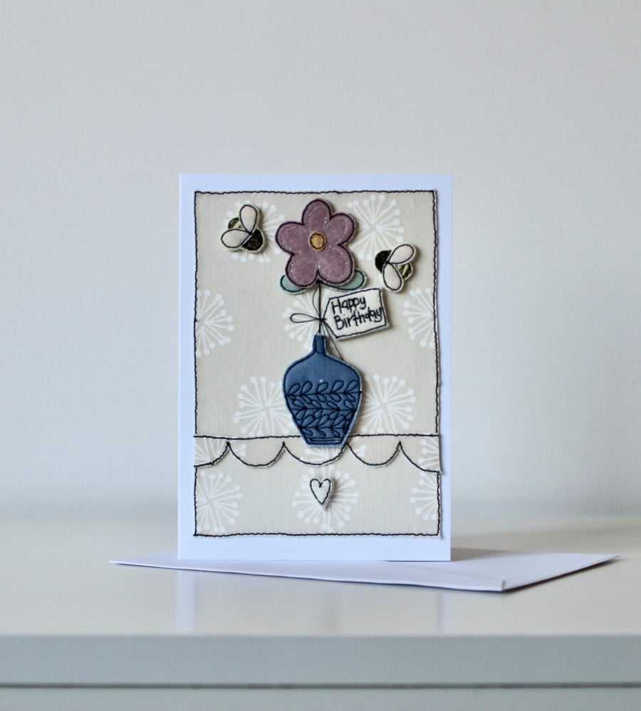 'Happy Birthday' - Handmade Blank Card
