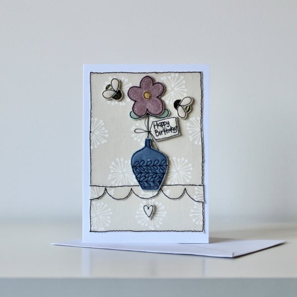 'Happy Birthday' - Handmade Blank Card