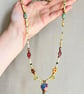 Vintage-Inspired Floral Vase Pendant and Multicolour Beaded Necklace - Image 5