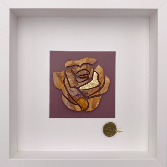 Marie, botanical artwork made of daylily and snapdragon petals