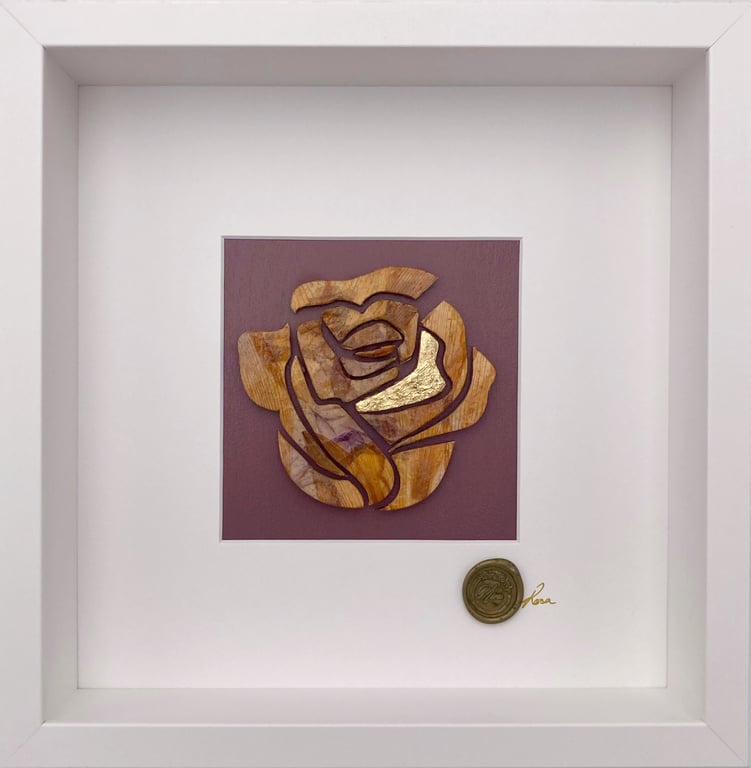 Marie, botanical artwork made of daylily and snapdragon petals