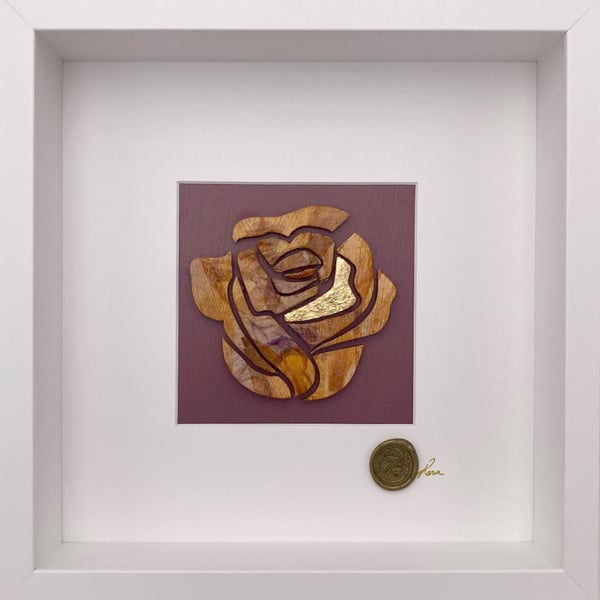 Marie, botanical artwork made of daylily and snapdragon petals