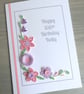 Handmade 100th Birthday Card, Quilled Pink & Lilac Floral Card - Image 5