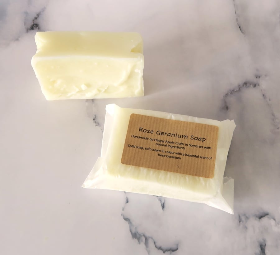Handcrafted Rose Geranium Soap Bar