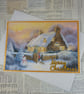 Cosy Cottage glittered Christmas card - Image 1