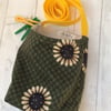 Shoulder strap peg bag for easy laundry hanging. Sunflower print