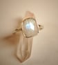 Rose Cut Glowing Rainbow Moonstone Ring - Image 5