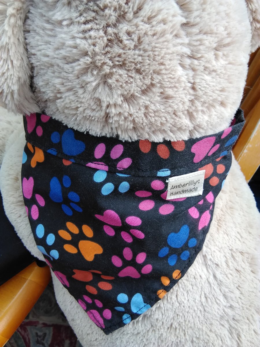 Dog Bandana with Paw Print design Fabric