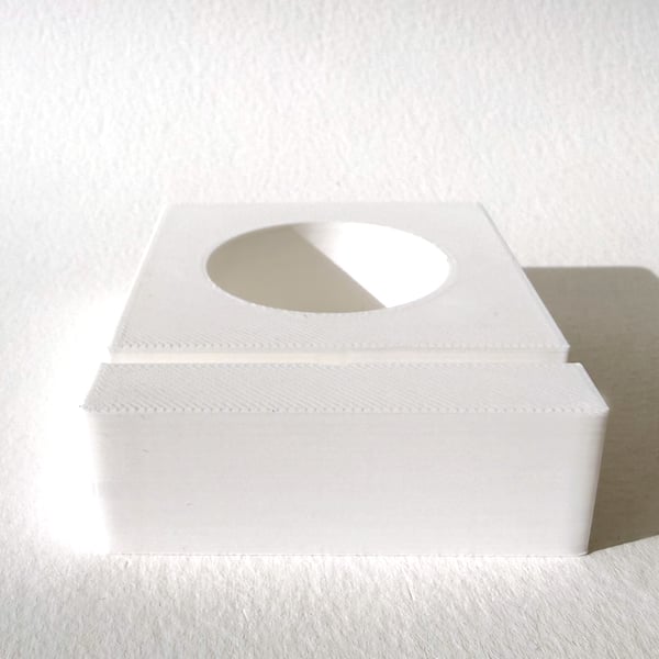 White tea light stand for 15cm fused glass circle - 4mm slot