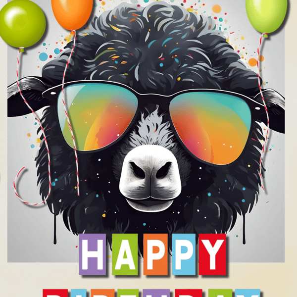 Black Sheep Birthday Card A5 