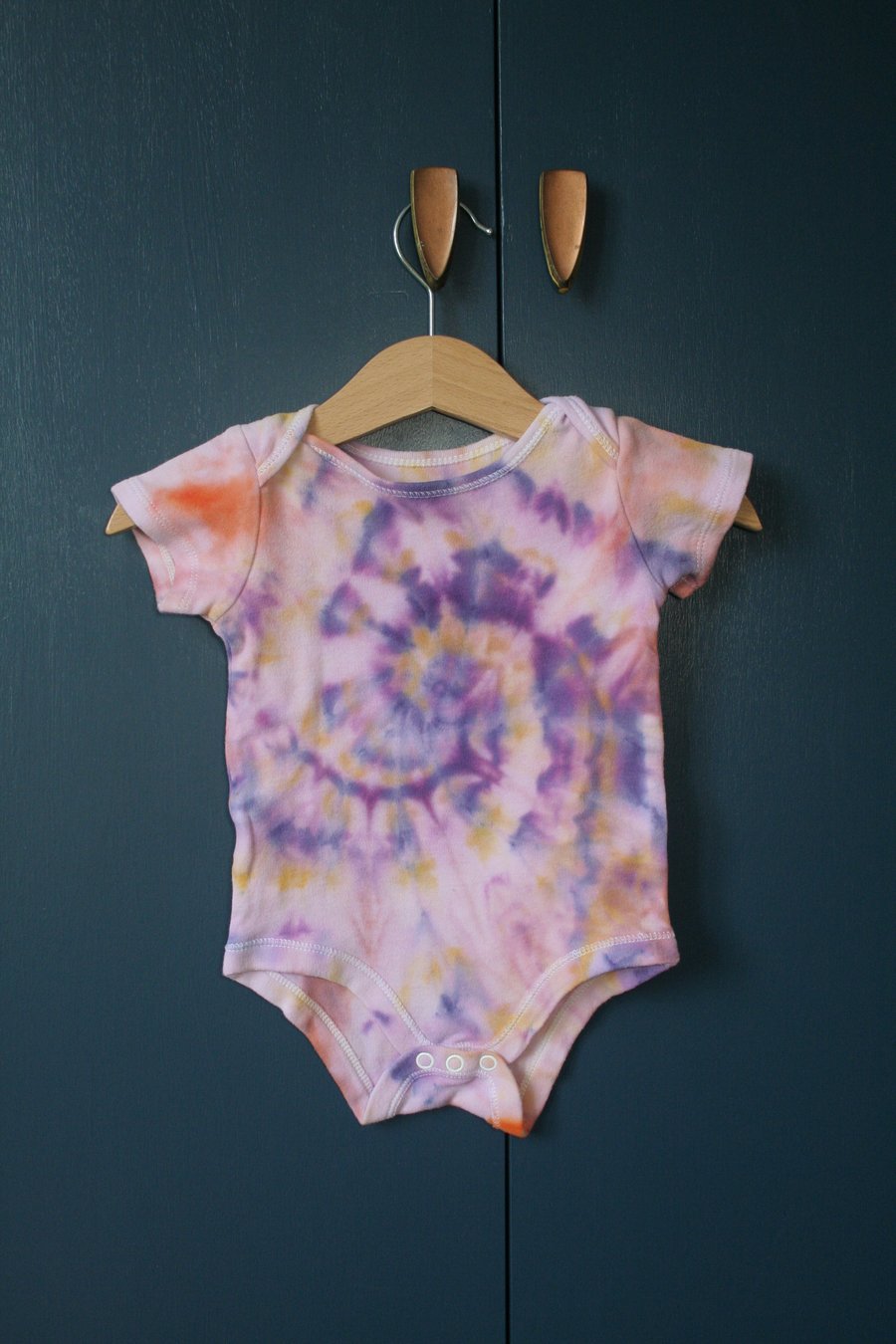 6-9 Month Ice-Dyed Swirl Vest in Purple & Yellow