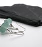 small frosted aqua lampwork glass earrings - Image 2