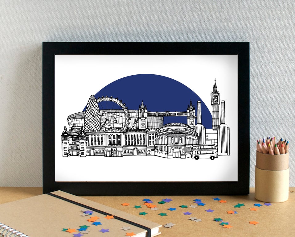 London - featuring Tottenham Hotspur FC Stadium - Skyline Art Print
