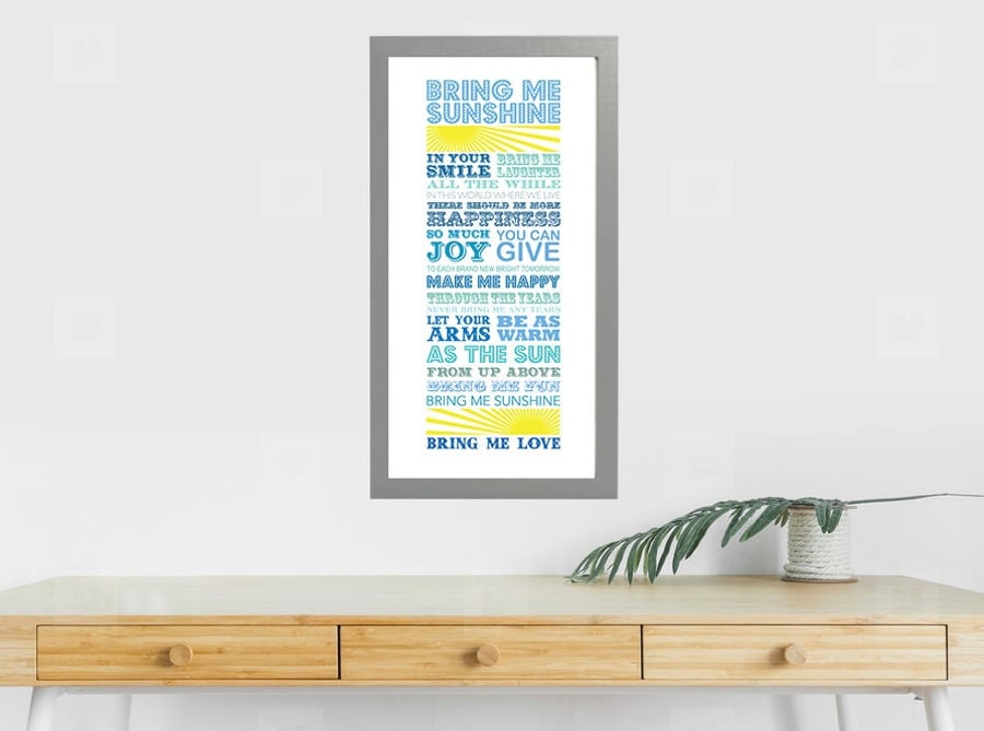 Bring Me Sunshine Typographic Illustration Print - Perfect Gift for FATHERS DAY