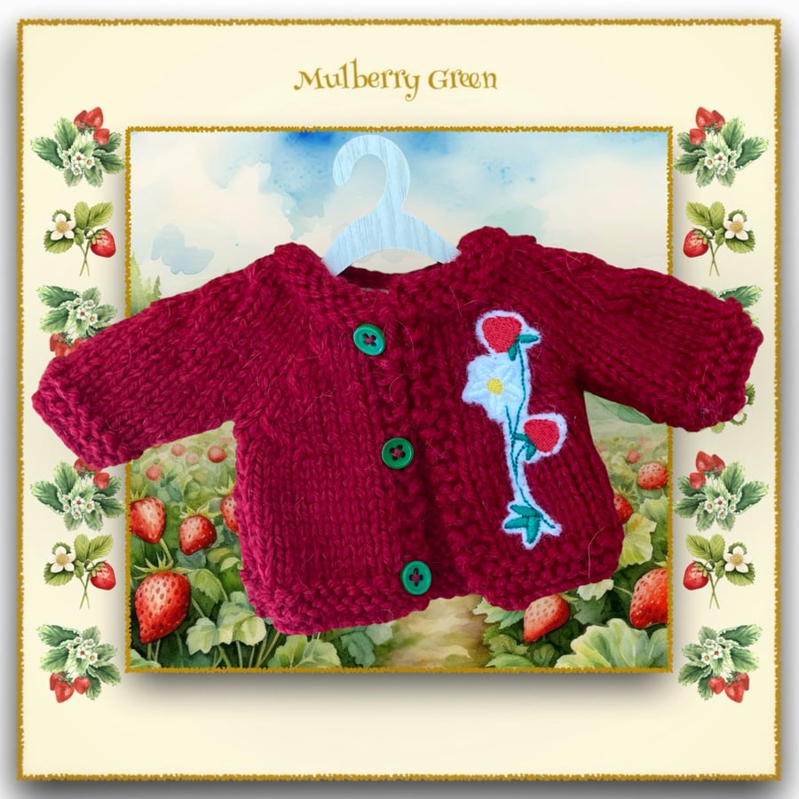 Reserved for Shani - Sweet Strawberries Cardigan in Red