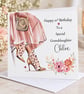 Pretty Pink Fashion Birthday Card Handmade and Personalised - Image 1