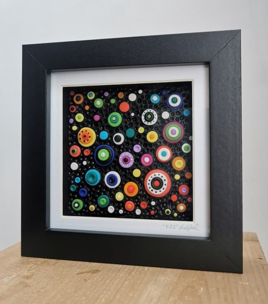 Abstract Colourful Dots- Original Low Relief Artwork