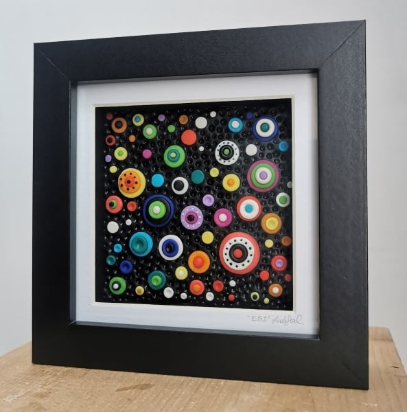Abstract Colourful Dots- Original Low Relief Artwork