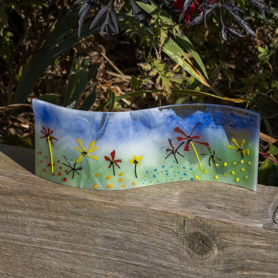 3D Wave Shaped Plaque - Flowers - 9306