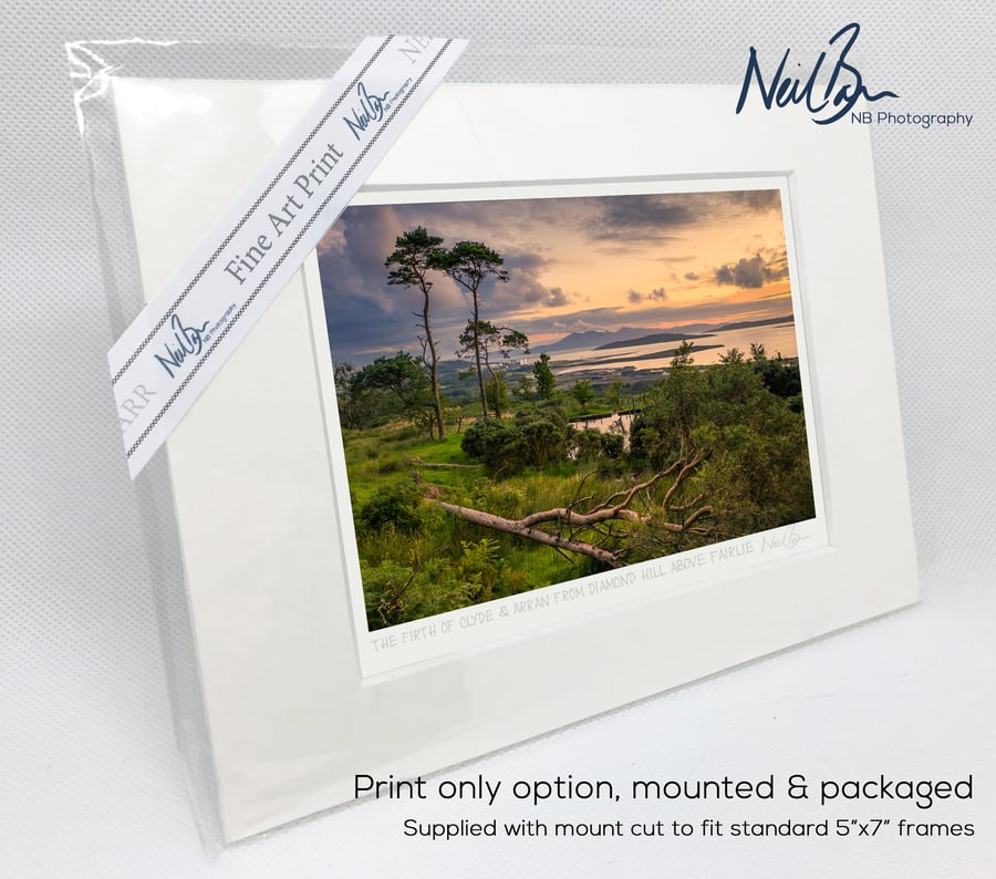 Firth of Clyde & Arran from Fairlie, Ayrshire - A6 (7" x 5") Unframed Print