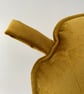 Autumn Velvet Mustard Gold Yellow Leaf Shaped Cushion Fall Decorative Pillow - Image 2