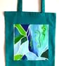 Joyous Tote bag. Fabulous colour tote. Seahorse print on jade green tote bag - Image 3