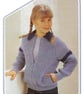 VINTAGE KNITTING PATTERN Girls Zipper Jacket