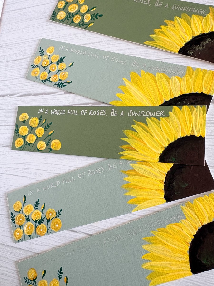 Image of Hand Painted Sunflower Bookmark 
