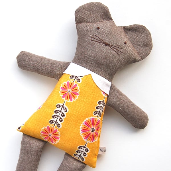 Yellow Flower Linen Mouse